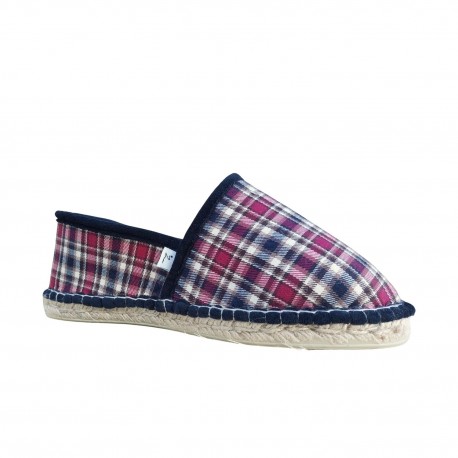 Espadrille Pantoufle écossais bordeaux
