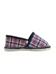 Espadrille Pantoufle écossais bordeaux