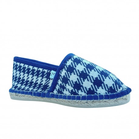 Espadrille Pantoufle Pied-de-poule Marine