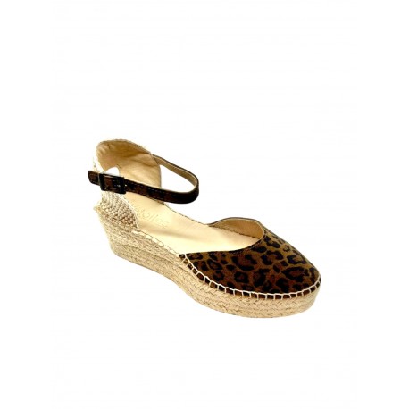 Leopard - Espadrilles à talon et lanières - motifs leopard