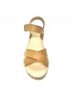 Espadrille compensée avec bride cuir DRAGON camel