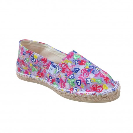 Espadrille rose imprimé COEUR